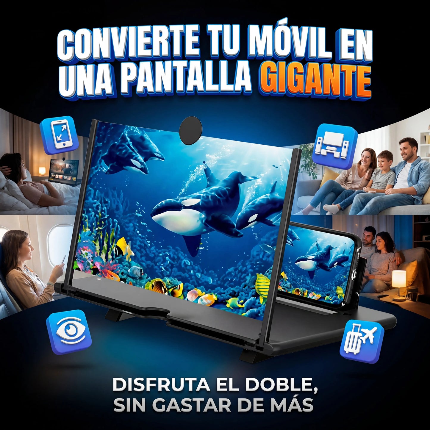 Amplificador De Pantalla-Convierte Tu Celular en Pantalla Gigante Pro