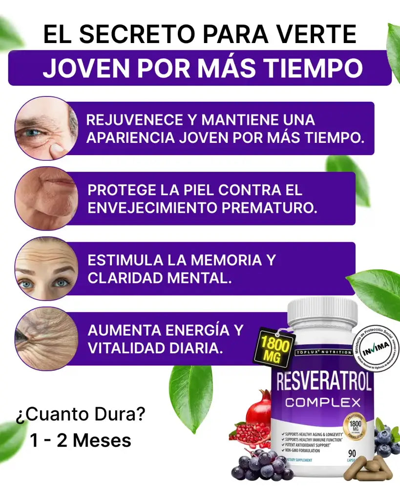 Resveratrol | Detén el envejecimiento desde dentro y recupera una piel más joven y firme