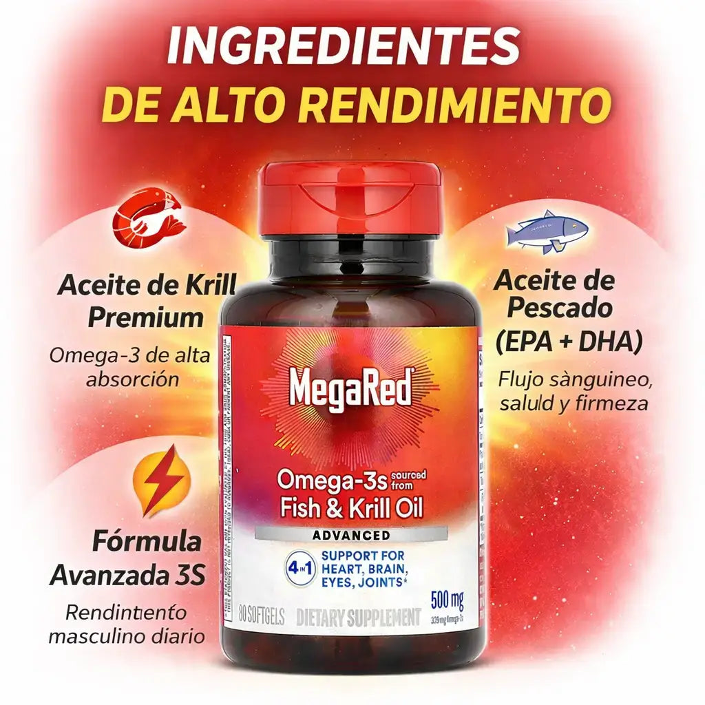 OMEGA 3 MEGA RED | Circulación, energía y vitalidad masculina