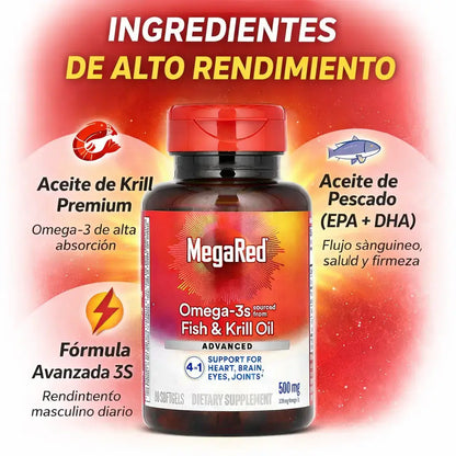 OMEGA 3 MEGA RED | Circulación, energía y vitalidad masculina